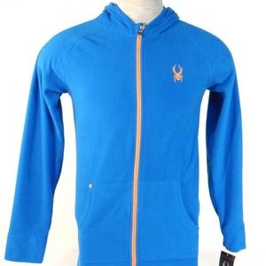 SPYDER Blue Zipper Fleece Hoodie Youth XL